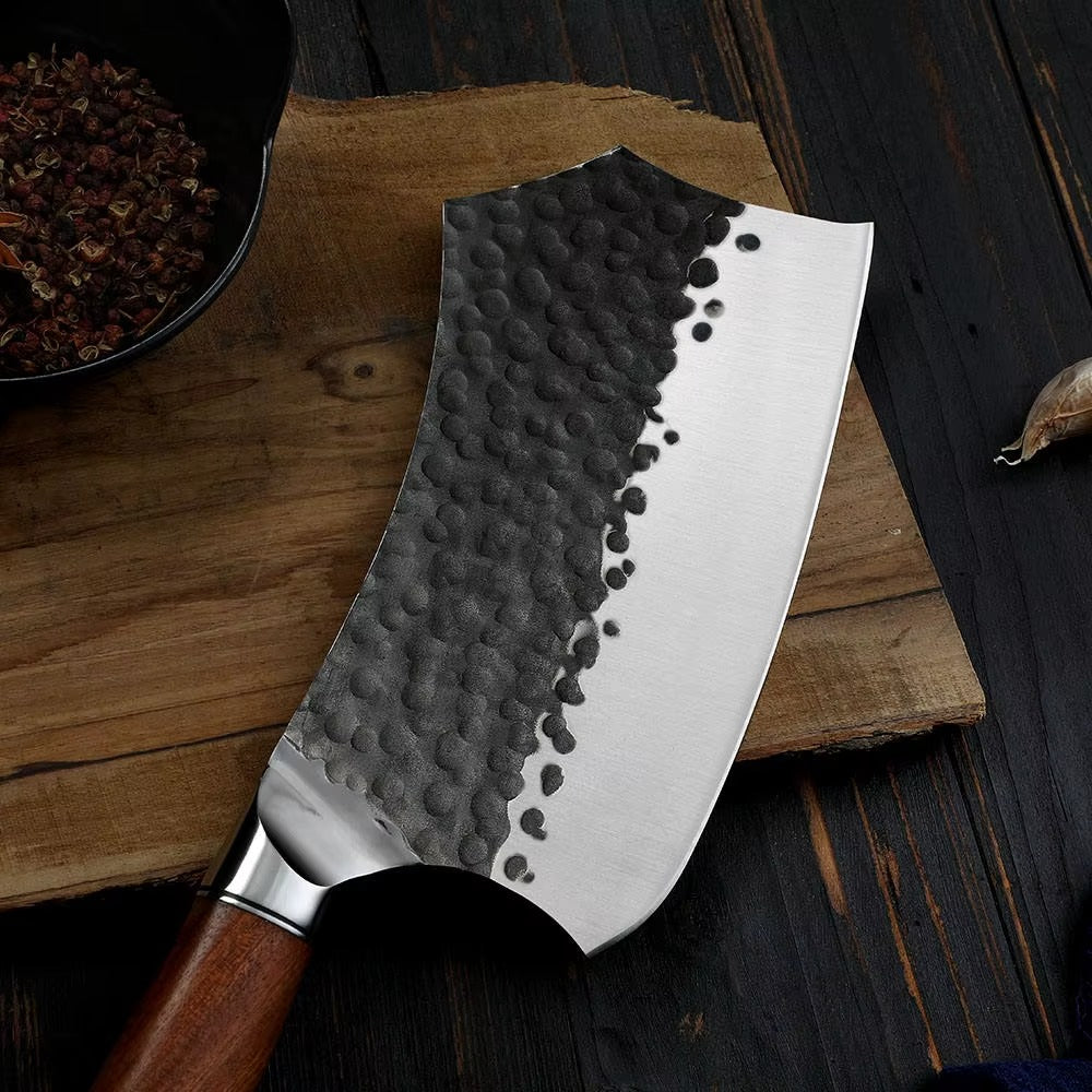 Forged Steel Chef Cleaver Knife – 7.5” with Wood Handle